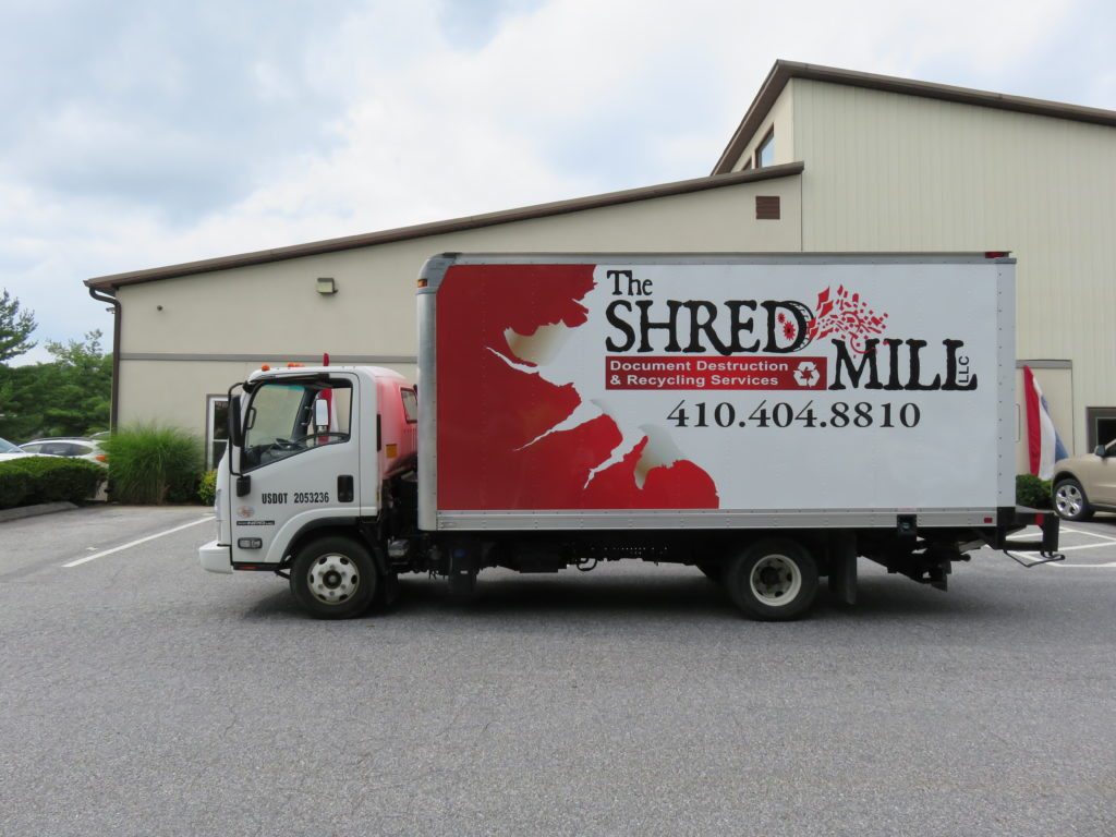 Vinyl wrapped box truck