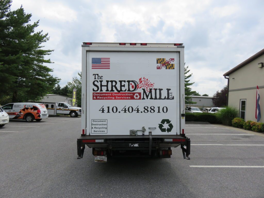 Vinyl wrapped box truck