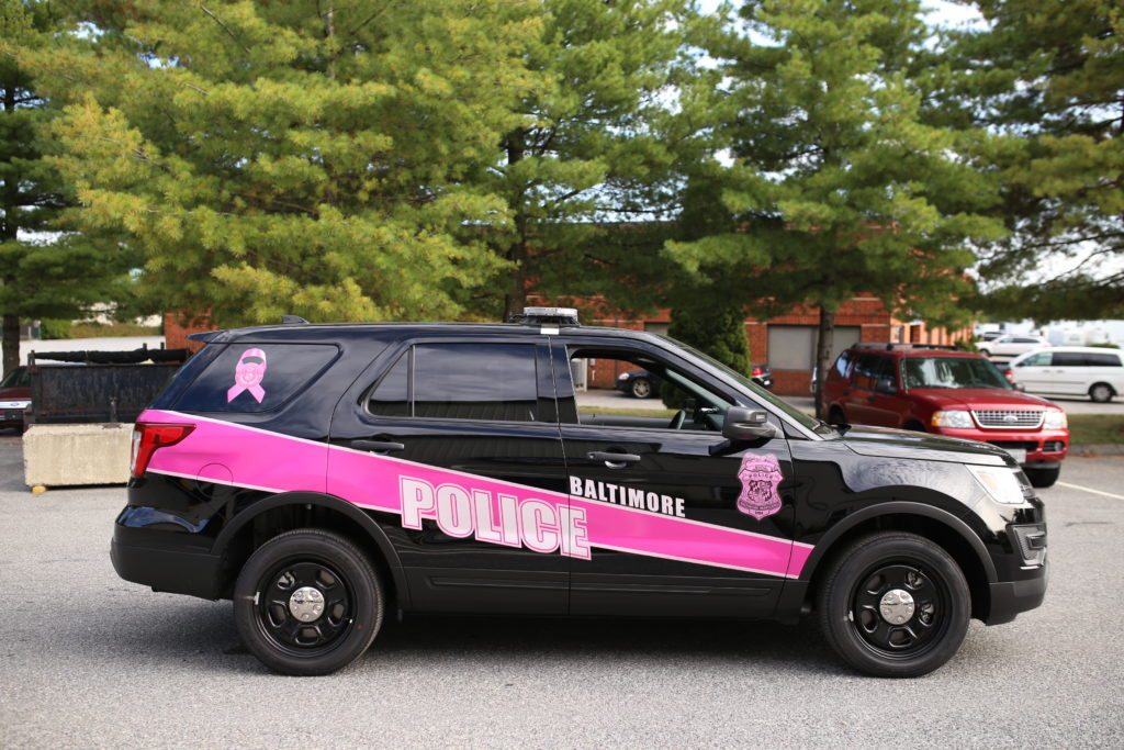 Police Car reflective graphics on a Ford Explorer
