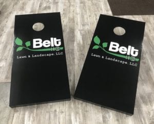 Custom Printed Belt Logo Cornhole boards